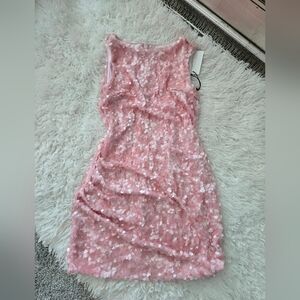Line & Dot Sparkling pink sequined mini dress
